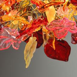 Floral Chandelier Romantic Resin Flowers & Leaves Ceiling Light - thumbnail 4