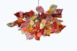 Floral Chandelier Romantic Resin Flowers & Leaves Ceiling Light