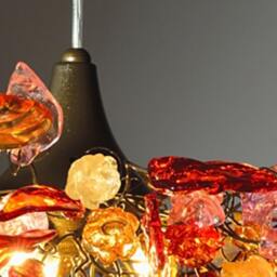 Floral Chandelier Romantic Resin Flowers & Leaves Ceiling Light - thumbnail 3