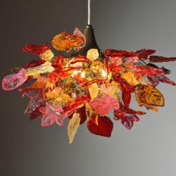 Floral Chandelier Romantic Resin Flowers & Leaves Ceiling Light - thumbnail 2