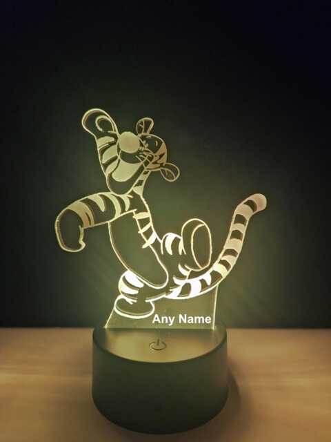 Personalised Tigger Night Light - Children's Kids Bedroom Led Birthday Gift Christmas - image 1