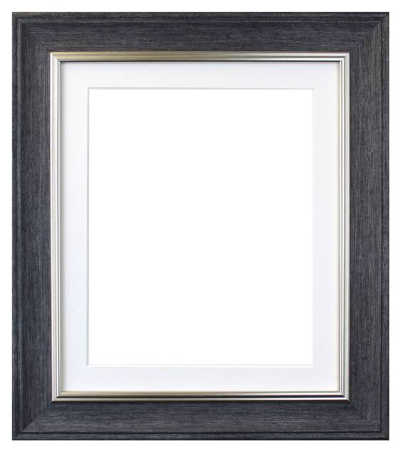 Scandi Charcoal Grey Picture Frame With White Mount - image 1
