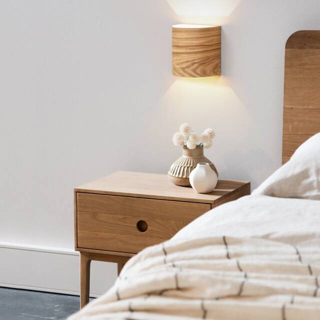 Ul Listed Wood Wall Sconce Modern Bedside Lamp - image 1