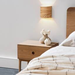 Ul Listed Wood Wall Sconce Modern Bedside Lamp - thumbnail 1