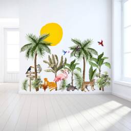 Nursery Wall Decals, Watercolor Jungle Safari Decals - Kids Decor - thumbnail 1