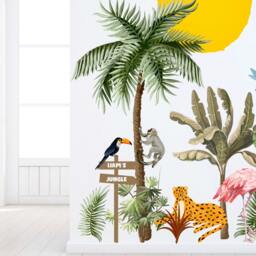 Nursery Wall Decals, Watercolor Jungle Safari Decals - Kids Decor - thumbnail 2