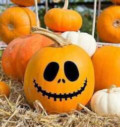 Spooky Face Pumpkin Decoration Sticker Halloween Vinyl Decal Window Wall Door - thumbnail 4