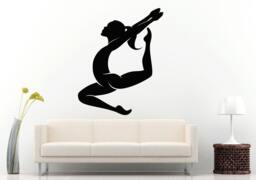 Gymnast Girl Female Jumping Silhouette Wall Decal Vinyl Sticker Mural Room Decor L781 - thumbnail 1