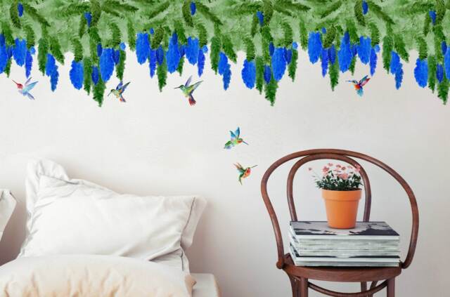 Wall Decals Greenery For Seamless Border, D??cor, Home D??cor Idea, Hanging Plant Decals, Tile Furniture Easysweethome - image 1