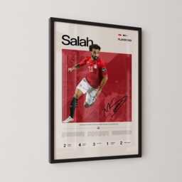Mohamed Salah Egypt Poster, Football Wall Art, Soccer Print, Stats Egyptian King Gift, Sports Decor - thumbnail 2
