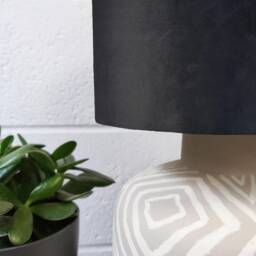 Extra Tall Drum Lampshade in Black Velvet, 50cm Height - thumbnail 2