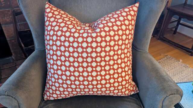 Schumacher Betwixt Spark Orange Pillow Cover - image 1