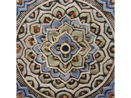 Handmade Ceramic Mandala Wall Hanging, Tile Decor, Matt Blue - 30cm/11.8 - thumbnail 1