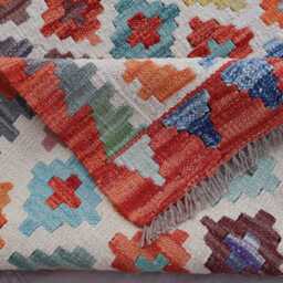 3x10 Runner Rug, Afghan Authentic Handmade Kilim Wool Rug, Geometric Patterns Multicolor Natural Veg Dyes Flatweave Hallway - thumbnail 4