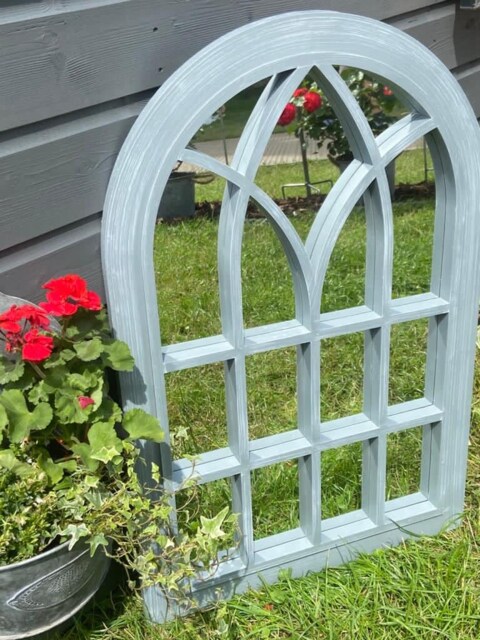 Arched Indoor/Outdoor Mirror, Woodstock Grey Finish - 76 X 51 cm - image 1