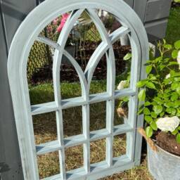 Arched Indoor/Outdoor Mirror, Woodstock Grey Finish - 76 X 51 cm - thumbnail 2