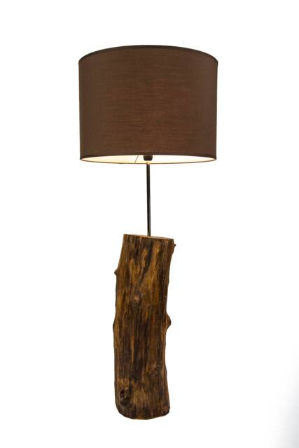Rustic Wooden Lamp, Robinia Wood, Floor With A Lampshade, Reclaimed Wood - image 1