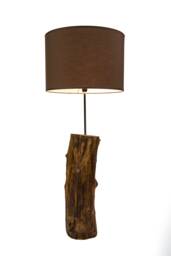Rustic Wooden Lamp, Robinia Wood, Floor With A Lampshade, Reclaimed Wood - thumbnail 1