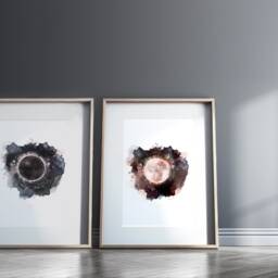 Full Moon & New Magic A4 - Full Moon Illustration Phase Print New Celestial Art Let Go Manifest - thumbnail 1