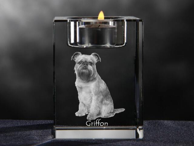 Brussels Griffon, Crystal Candlestick With Dog, Souvenir, Decoration, Limited Edition, Collection - image 1