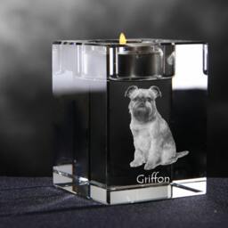 Brussels Griffon, Crystal Candlestick With Dog, Souvenir, Decoration, Limited Edition, Collection - thumbnail 2