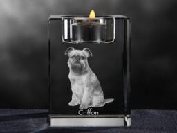 Brussels Griffon, Crystal Candlestick With Dog, Souvenir, Decoration, Limited Edition, Collection - thumbnail 1