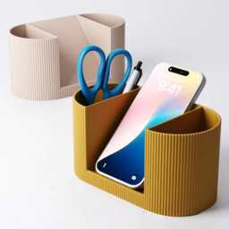Desk Tidy Pen Pot - Ribbed Mobile Stand Custom Office Gift Magsafe Compatible Organiser - thumbnail 3