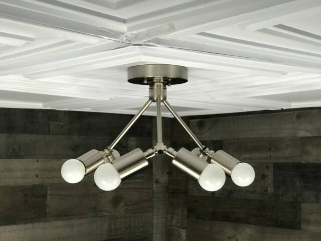 Damon Modern 6 Light Sputnik Mid Century Industrial Semi Flush - image 1