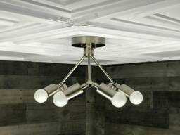 Damon Modern 6 Light Sputnik Mid Century Industrial Semi Flush