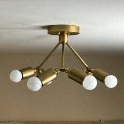 Damon Modern 6 Light Sputnik Mid Century Industrial Semi Flush - thumbnail 3