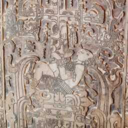 Sarcophagus Lid Tomb Of Pakal - Mayan Replica Resin Wall Art - thumbnail 3