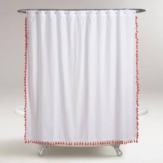 Extra Wide Tassel Fringe Trim Shower Curtain - 108 - image 1