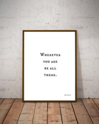 Wherever You Are Be All There, Jim Elliot Quote, Simplistic Design, Inspirational Wall Decor, Digital Download - thumbnail 1