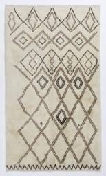Handmade Beige Berber Rug Moroccan Atlas Design, Natural Wool - thumbnail 1