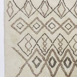 Handmade Beige Berber Rug Moroccan Atlas Design, Natural Wool - thumbnail 4