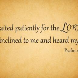 "Vinyl Wall Decal - Psalm 401 ""I Waited Patiently For The Lord, He Inclined To Me & Heard My Cry." - thumbnail 2
