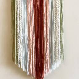 Yarn Hoop Wall Hanging, Modern Boho Nursery Decor - thumbnail 3