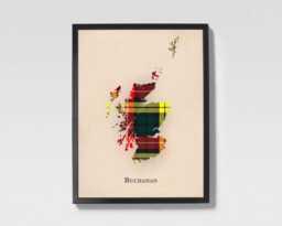 Clan Buchanan Scottish Tartan Map - Of Scotland Family Wall Decor, Ready To Hang - thumbnail 1