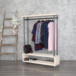 Ronnie White Wash Pine Clothing Rail - thumbnail 1