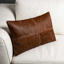 Cowhide Cushion 35x50 Patchwork Pillow Leather Rustic Decor Natural Cover Handmade Italian Style Farmhouse Throw Boho - thumbnail 3