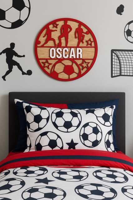 Personalized Football Name Sign - Custom Kids Room Decor - Sports Wall Art Gift For Boys Football Theme - image 1