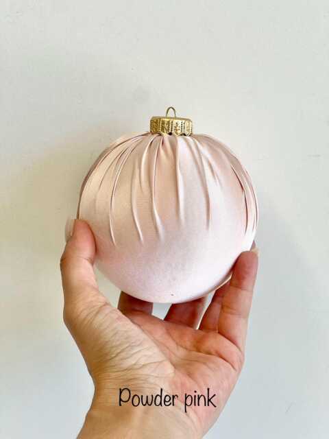 Handmade Powder Pink Satin Christmas Ball Ornament - image 1