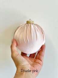 Handmade Powder Pink Satin Christmas Ball Ornament