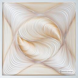 3D Wall Art Sculpture, Abstract Wall Art, Minimalist Quilling Art, Modern Hanging, Relief, Large - thumbnail 3