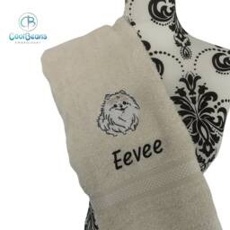 Pomeranian Dog Towel - Personalised Face Cloth/Hand Bath Embroidered - thumbnail 2