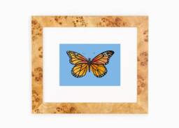 Physical Orange Monarch Butterfly Art Print Home Decor Download Watercolor Nursery Office Feminine Girls Bedroom Blue Butterfly Art - thumbnail 1