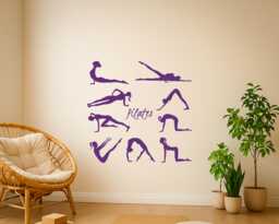 Pilates Poses Vinyl Wall Decal Home Gym Fitness Decor 3043Di - thumbnail 1
