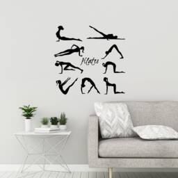 Pilates Poses Vinyl Wall Decal Home Gym Fitness Decor 3043Di - thumbnail 2