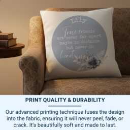 Friendship Cushion, Floral Print, Custom Name - 40x40cm Soft Cover - thumbnail 3