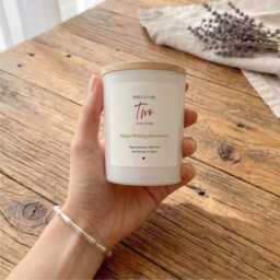 Personalised Anniversary Candle, Soy Wax, Custom Message Gift For Couple - thumbnail 4